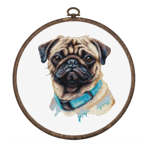 (image for) Pug Counted Cross Stitch Kit